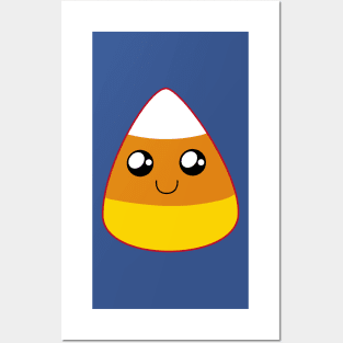 Another Cute Happy Candy Corn (Blue) Posters and Art